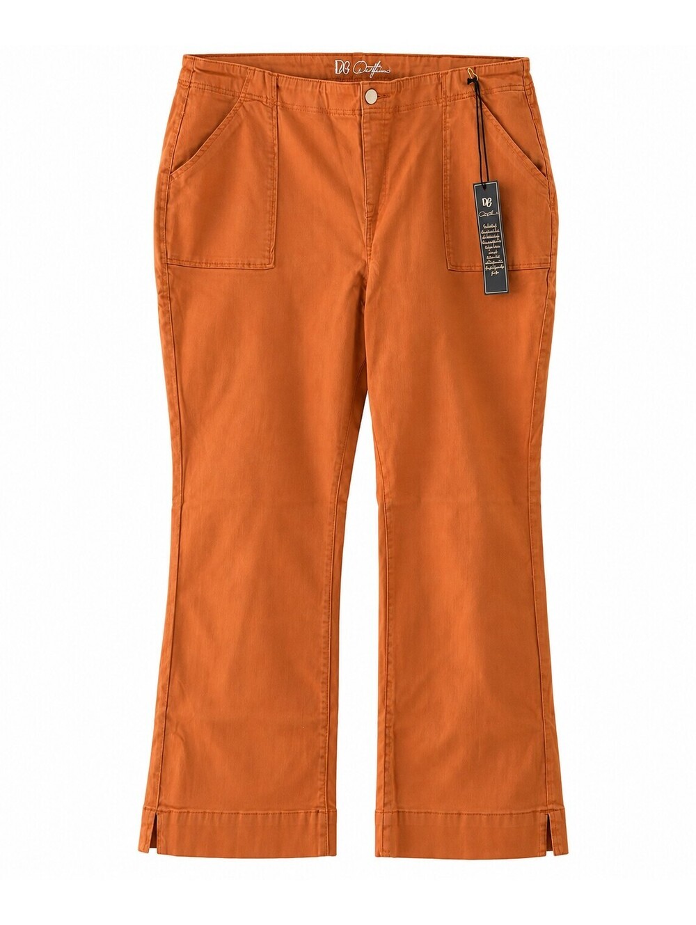 DG2 by Diane Gilman Women's Orange Wide-Leg Crop Pants Size 24W